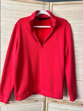 Golf Cold Gear Under Armour Men's Red Quarter Zip Fleece Pullover